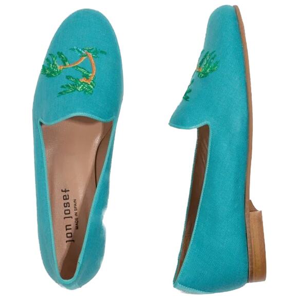 New Jon Josef Gatsby Linen Loafer Embroidered Hurricane Size 6.5 M - Picture 9 of 9